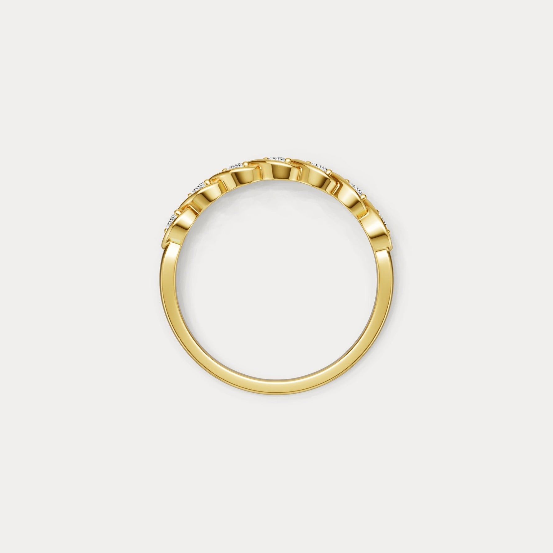 Round Lab - Grown Diamond Twist Band Ring in Sterling Silver - Rings