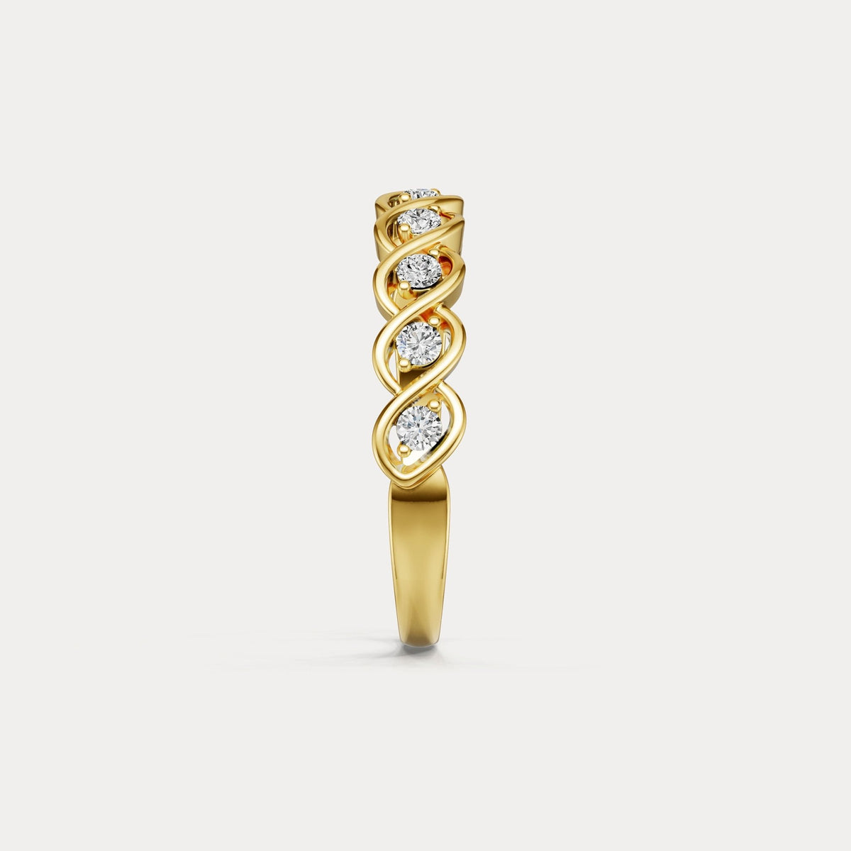 Round Lab - Grown Diamond Twist Band Ring in Sterling Silver - Rings