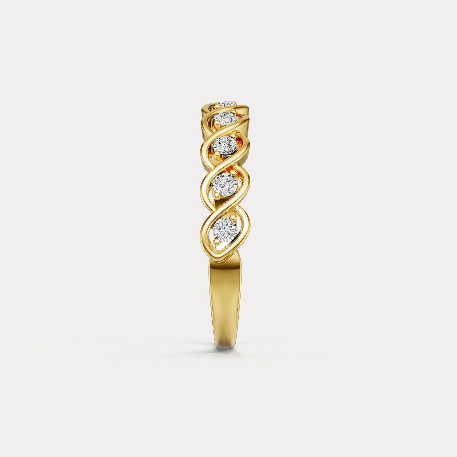 Round Lab - Grown Diamond Twist Band Ring in Sterling Silver - Rings