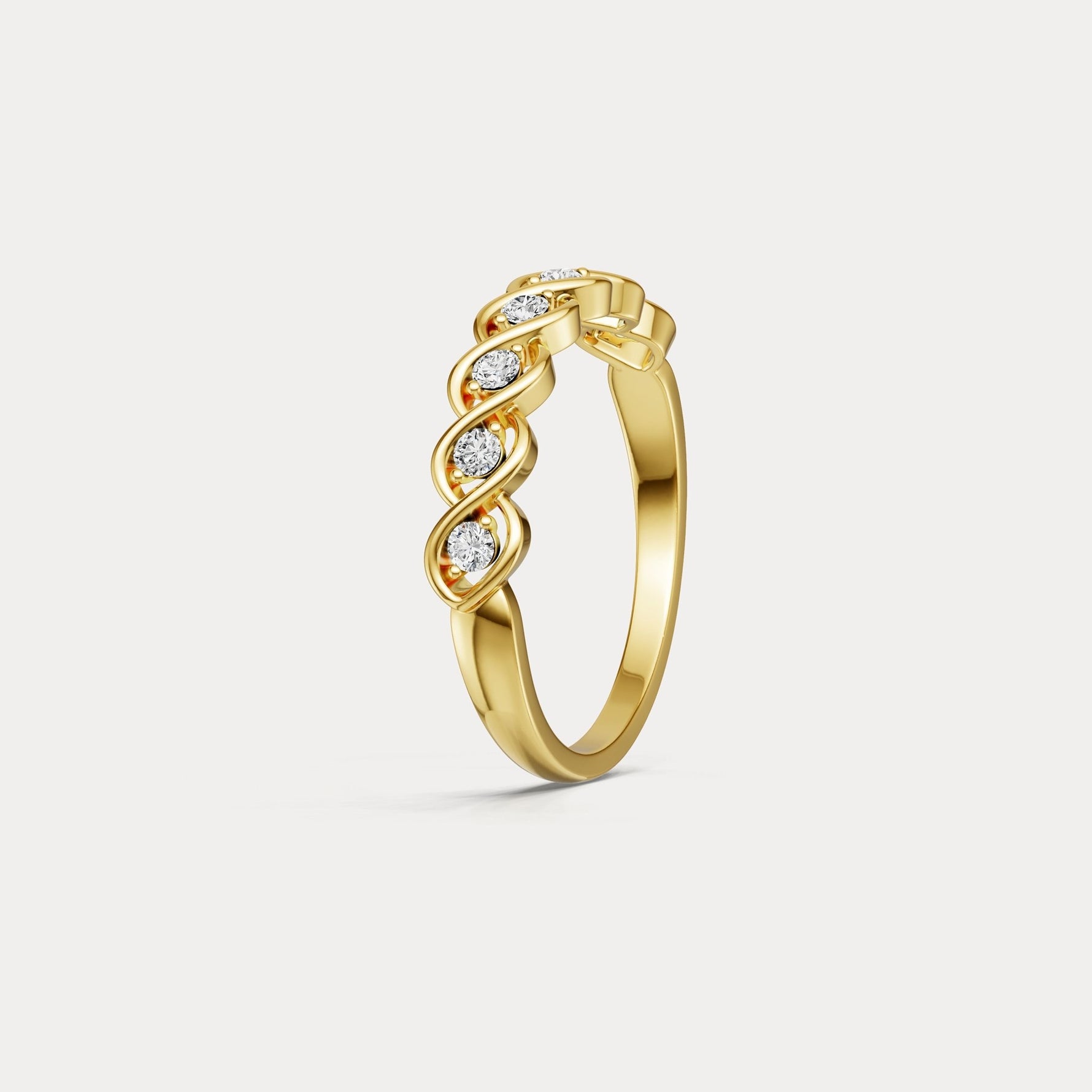 Round Lab - Grown Diamond Twist Band Ring in Sterling Silver - Rings