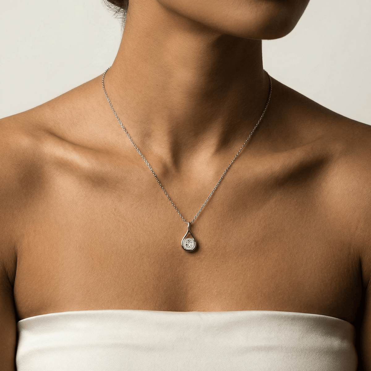 Lab - Diamond Teardrop Pendant Necklace - Necklaces