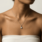 Lab - Diamond Teardrop Pendant Necklace - Necklaces