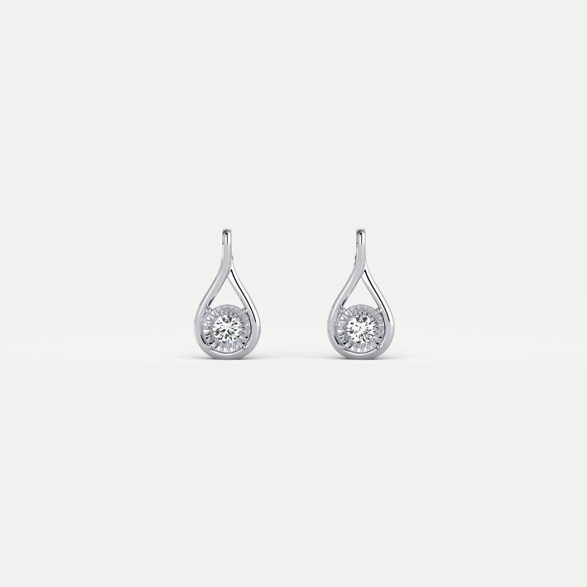 Lab - Grown Diamond Teardrop Stud Earrings in Sterling Silver - Earrings