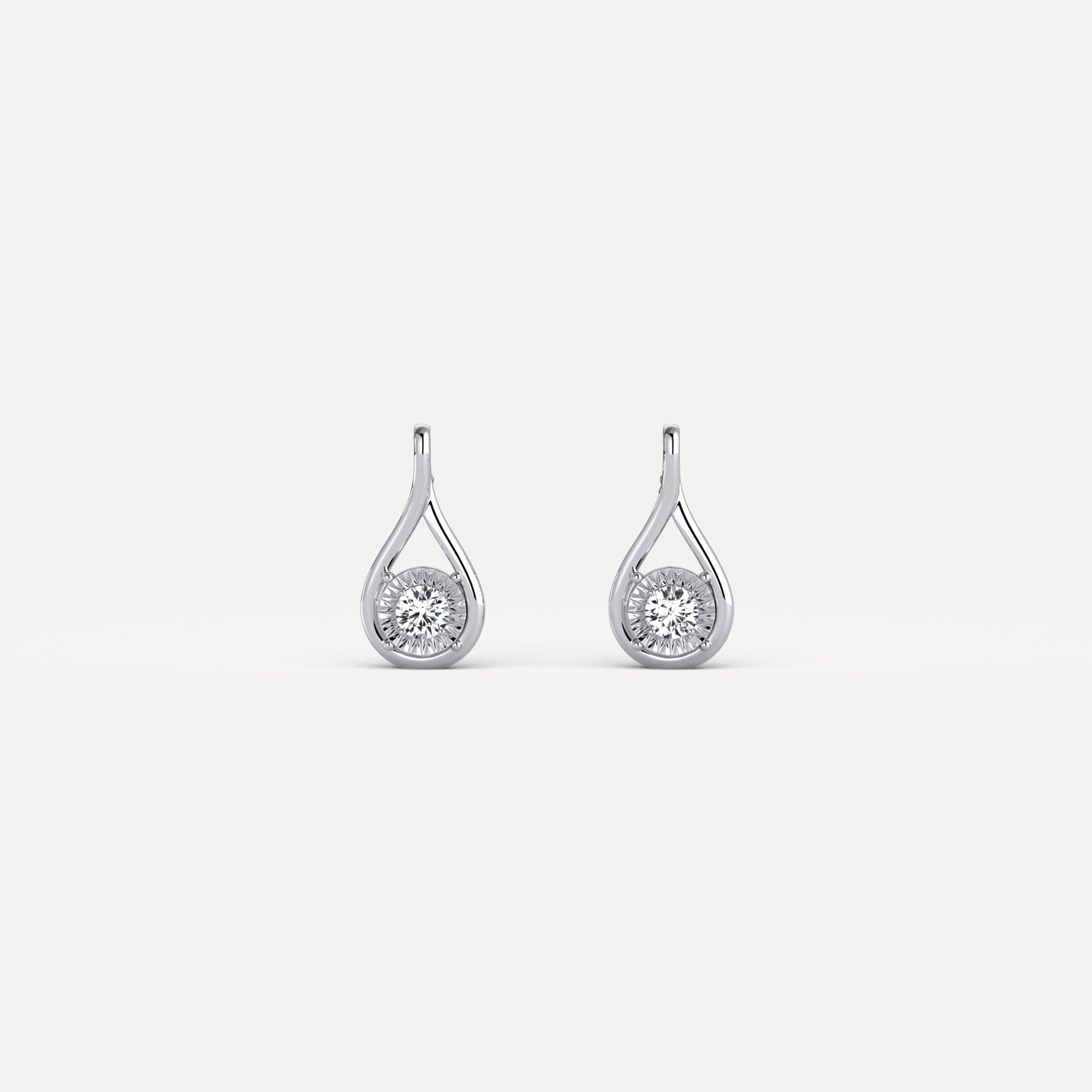 Lab - Grown Diamond Teardrop Stud Earrings in Sterling Silver - Earrings