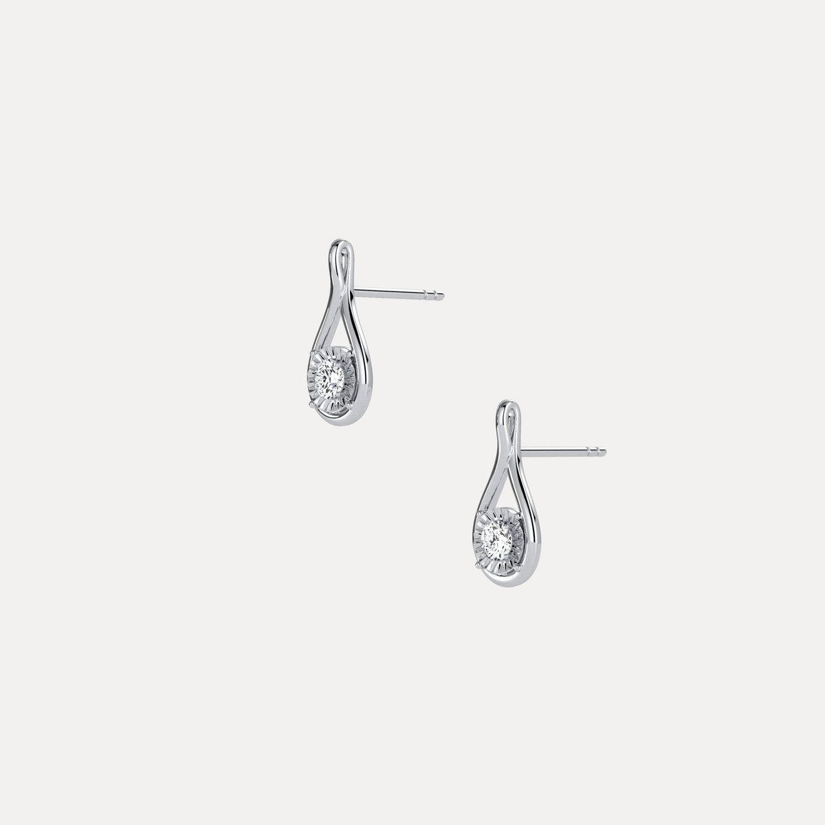 Lab - Grown Diamond Teardrop Stud Earrings in Sterling Silver - Earrings