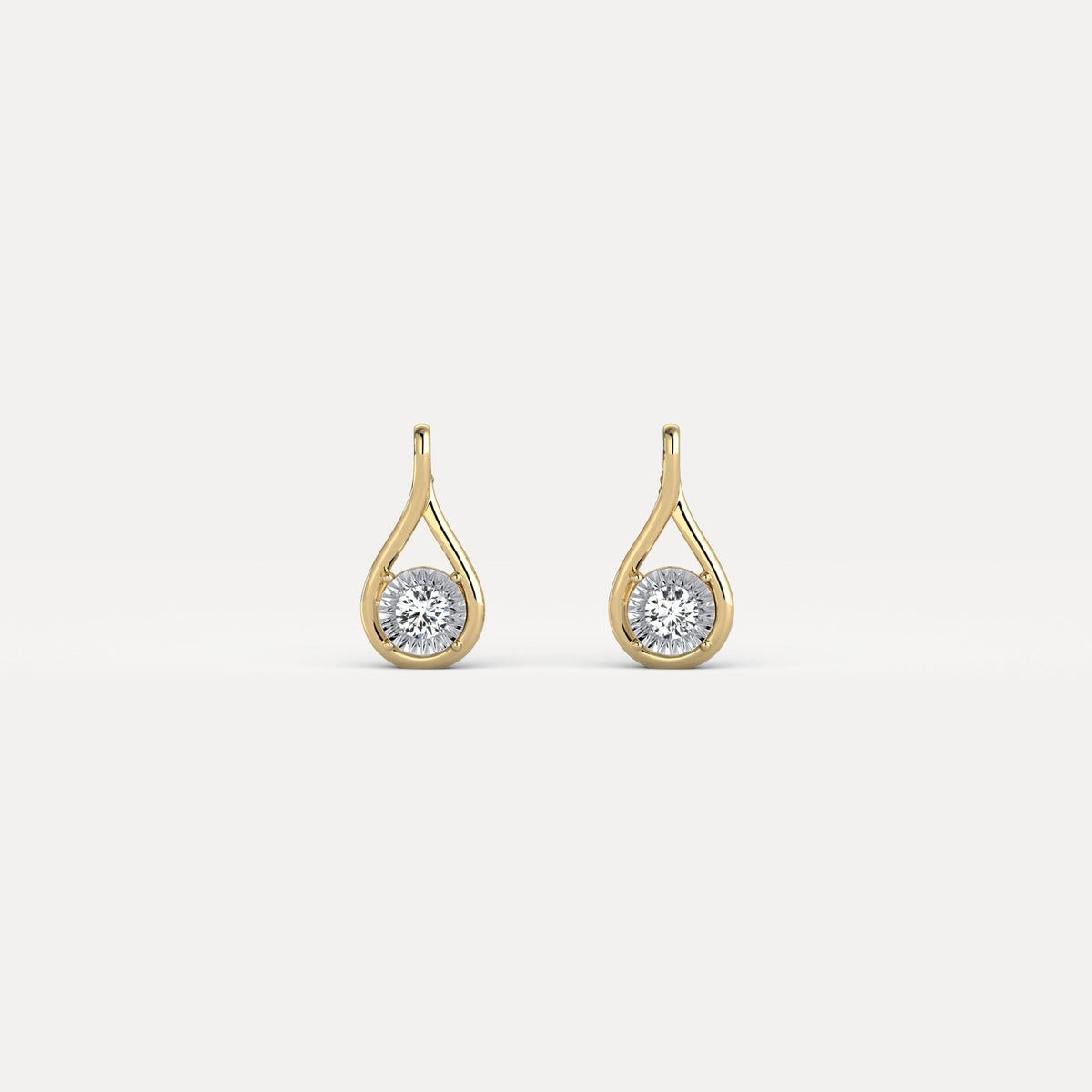 Lab - Grown Diamond Teardrop Stud Earrings in Sterling Silver - Earrings
