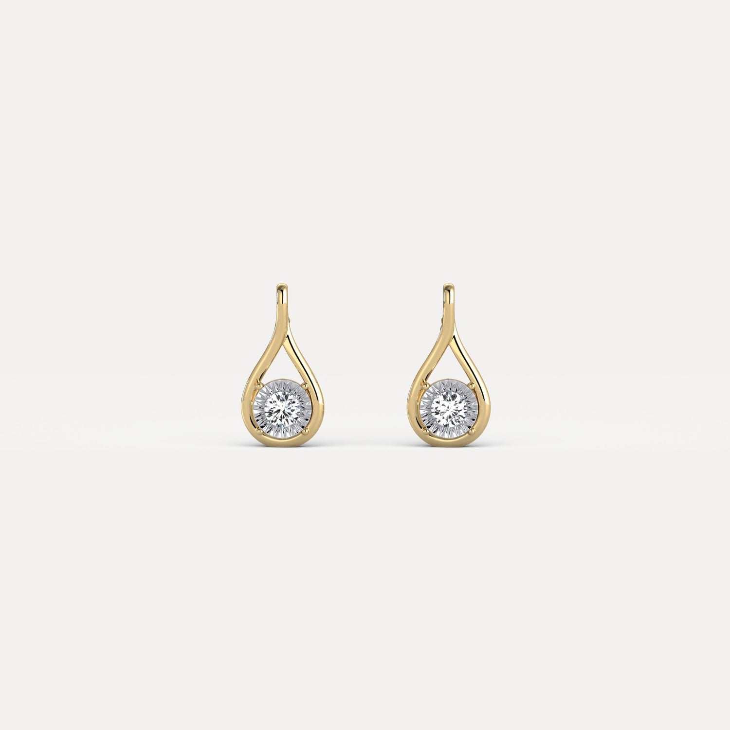 Lab - Grown Diamond Teardrop Stud Earrings in Sterling Silver - Earrings