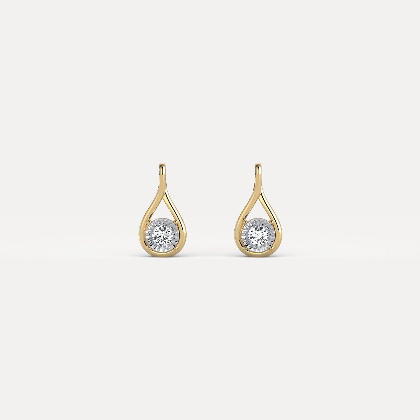 Lab - Grown Diamond Teardrop Stud Earrings in Sterling Silver - Earrings
