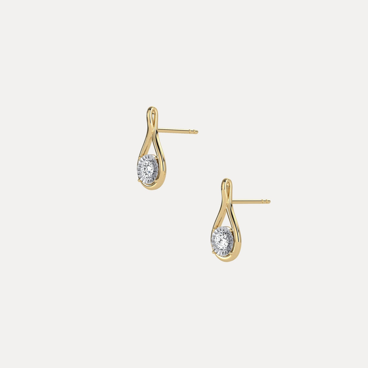 Lab - Grown Diamond Teardrop Stud Earrings in Sterling Silver - Earrings