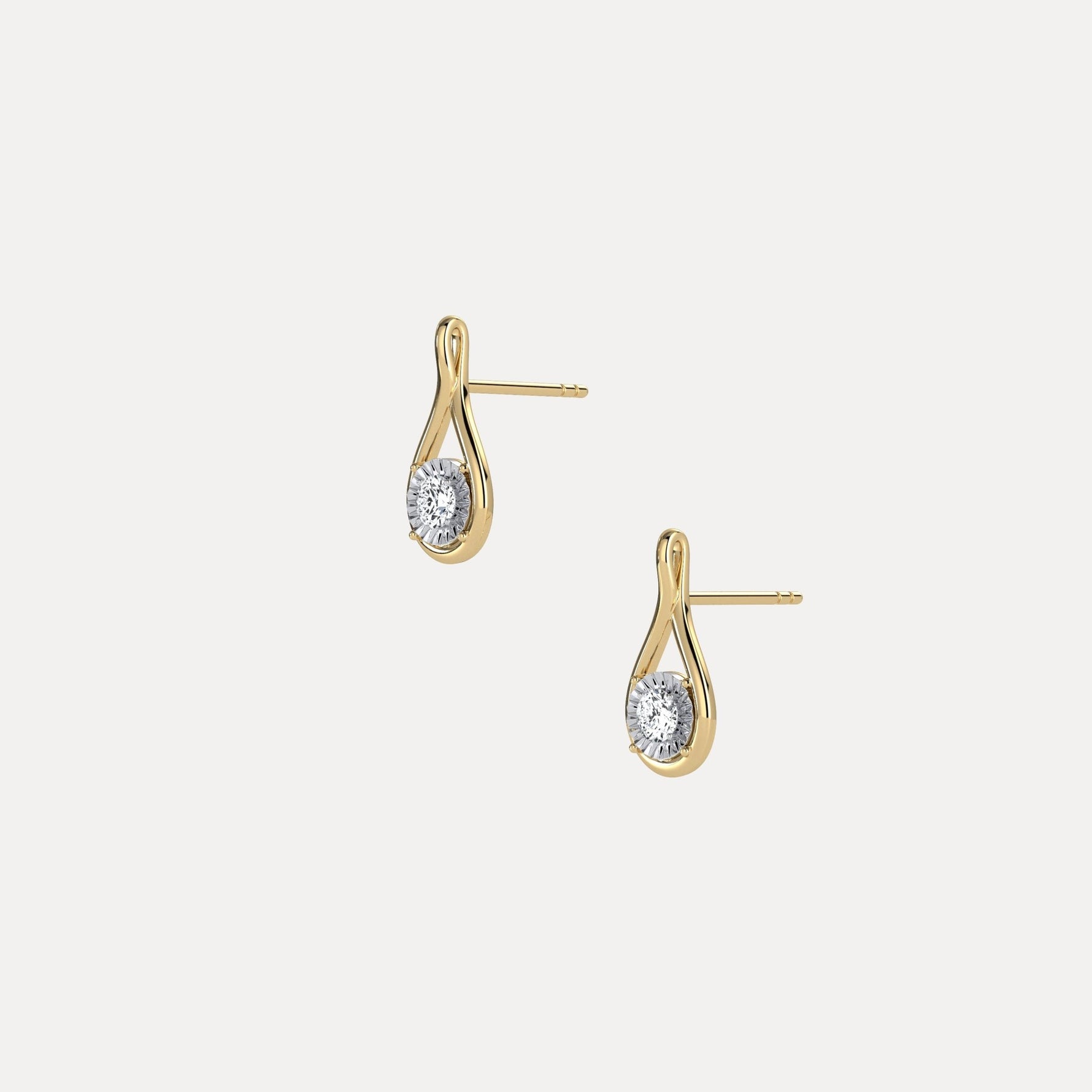 Lab - Grown Diamond Teardrop Stud Earrings in Sterling Silver - Earrings