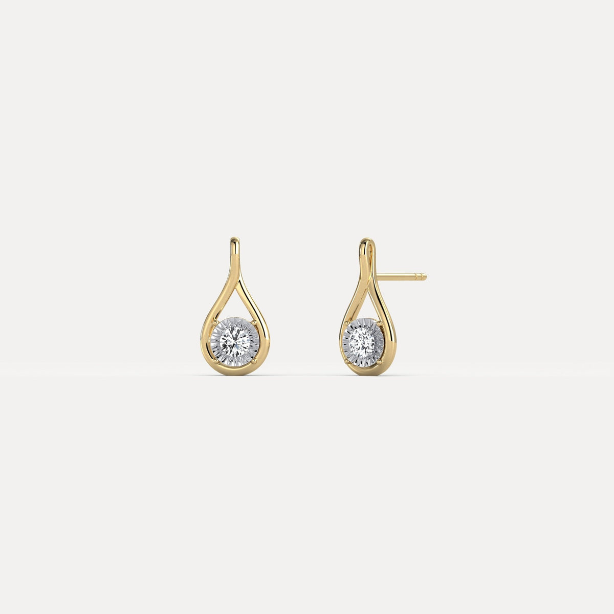Lab - Grown Diamond Teardrop Stud Earrings in Sterling Silver - Earrings