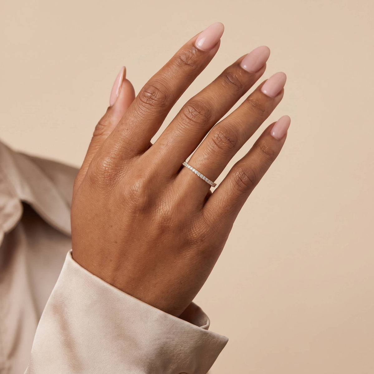 Lab Diamonds Stackable Pave Wedding Band - Rings