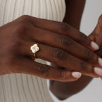 Lab Grown Diamond Clover Ring in 14K Solid Gold/Platinum - Rings