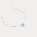 Fluted Heart Lab - Grown Diamond Accent Pendant Necklace in Sterling Silver - Necklaces