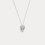 Fluted Heart Lab - Grown Diamond Accent Pendant Necklace in Sterling Silver - Necklaces