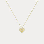 Fluted Heart Lab - Grown Diamond Accent Pendant Necklace in Sterling Silver - Necklaces