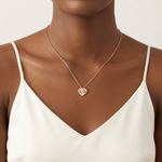 Fluted Heart Lab - Grown Diamond Accent Pendant Necklace in Sterling Silver - Necklaces