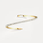 925 Sterling Silver Moissanite Flexible Bangle Bracelet - Bracelets