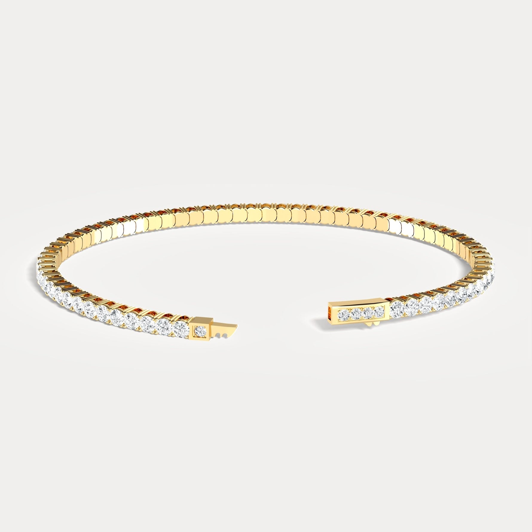 925 Sterling Silver Moissanite Flexible Bangle Bracelet - Bracelets