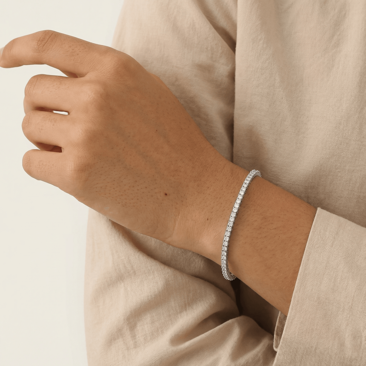 3Carat Lab - Grown Diamond Tennis Bracelet in 14K Gold/Platinum – Classic & Timeless - Bracelets