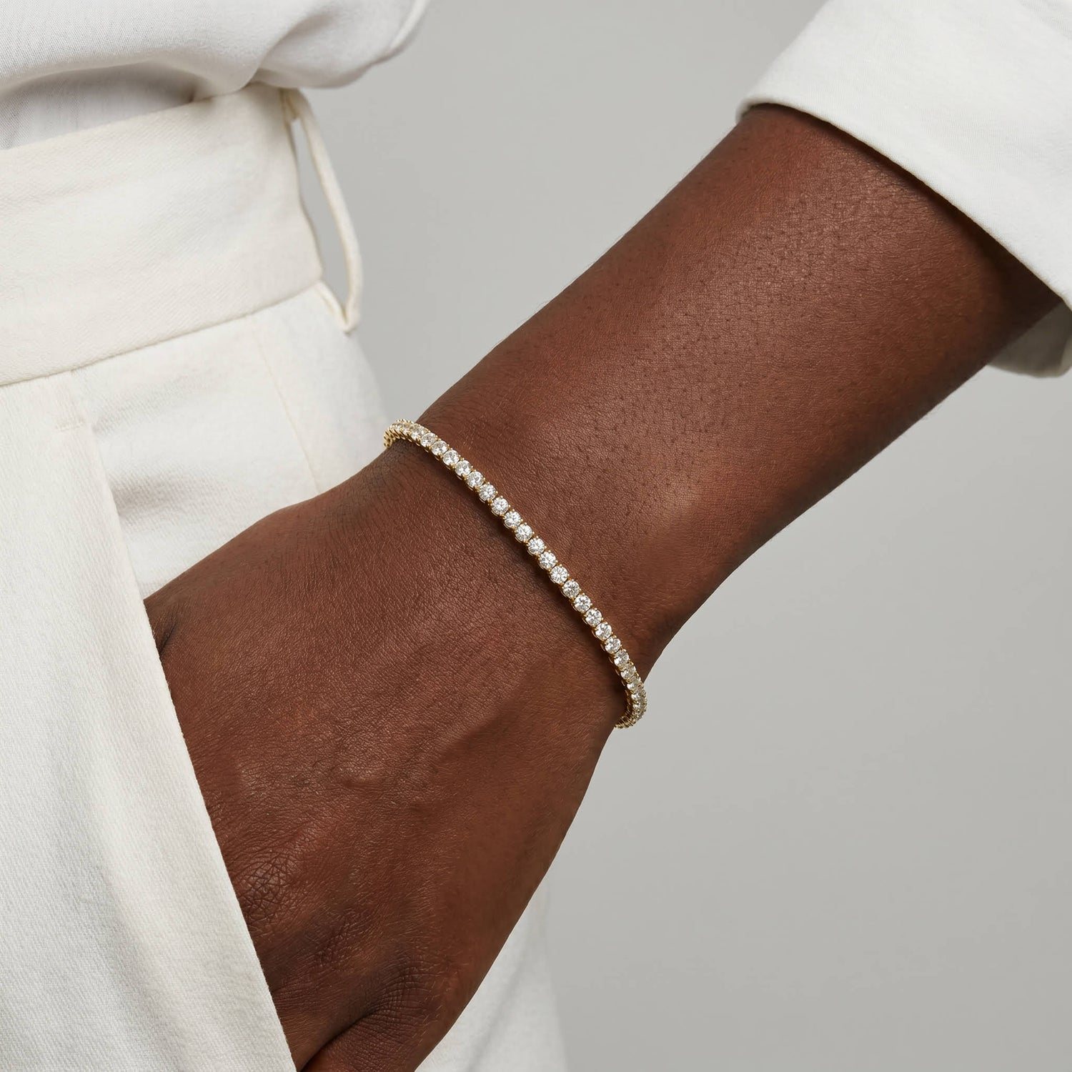3.00 CTW Round Lab-Grown Diamond Tennis Bracelet - Bracelets