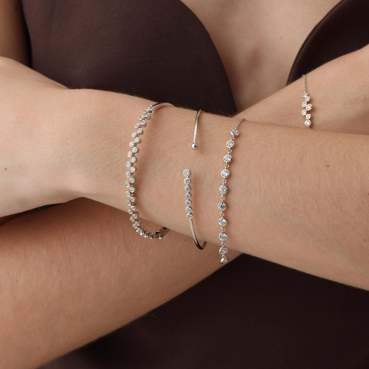 Graduated Lab - Grown Diamond Open Cuff Bangle in 14K Gold/Platinum - Bracelets