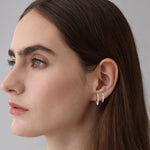 12mm Minimalist Lab - Grown Diamond Huggie Hoop Earrings in 14K Gold/Platinum - Earrings