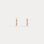 12mm Minimalist Lab - Grown Diamond Huggie Hoop Earrings in 14K Gold/Platinum - Earrings