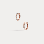 12mm Minimalist Lab - Grown Diamond Huggie Hoop Earrings in 14K Gold/Platinum - Earrings