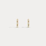 12mm Minimalist Lab - Grown Diamond Huggie Hoop Earrings in 14K Gold/Platinum - Earrings