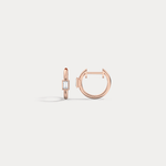 12mm Emerald Cut Lab - Grown Diamond Huggie Hoop Earrings in 14K Gold/Platinum - Earrings