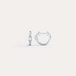 12mm Emerald Cut Lab - Grown Diamond Huggie Hoop Earrings in 14K Gold/Platinum - Earrings