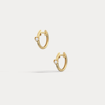 12mm Lab - Grown Diamond Heart Huggie Hoop Earrings in 14K Gold/Platinum - Earrings