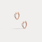 Marquise Lab - Grown Diamond Huggie Hoop Earrings in 14K Gold/Platinum - Earrings