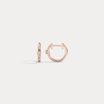 12mm Round Lab - Grown Diamond Huggie Hoop Earrings in 14K Gold/Platinum - Earrings