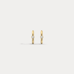 12mm Round Lab - Grown Diamond Huggie Hoop Earrings in 14K Gold/Platinum - Earrings