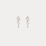 Triple Pear Lab - Grown Diamond Drop Earrings in 14K Solid Gold/Platinum - Earrings