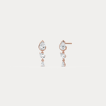 Triple Pear Lab - Grown Diamond Drop Earrings in 14K Solid Gold/Platinum - Earrings