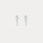 Triple Pear Lab - Grown Diamond Drop Earrings in 14K Solid Gold/Platinum - Earrings