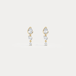 Triple Pear Lab - Grown Diamond Drop Earrings in 14K Solid Gold/Platinum - Earrings