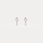 Double Pear Lab - Grown Diamond Drop Earrings in 14K Solid Gold/Platinum - Earrings