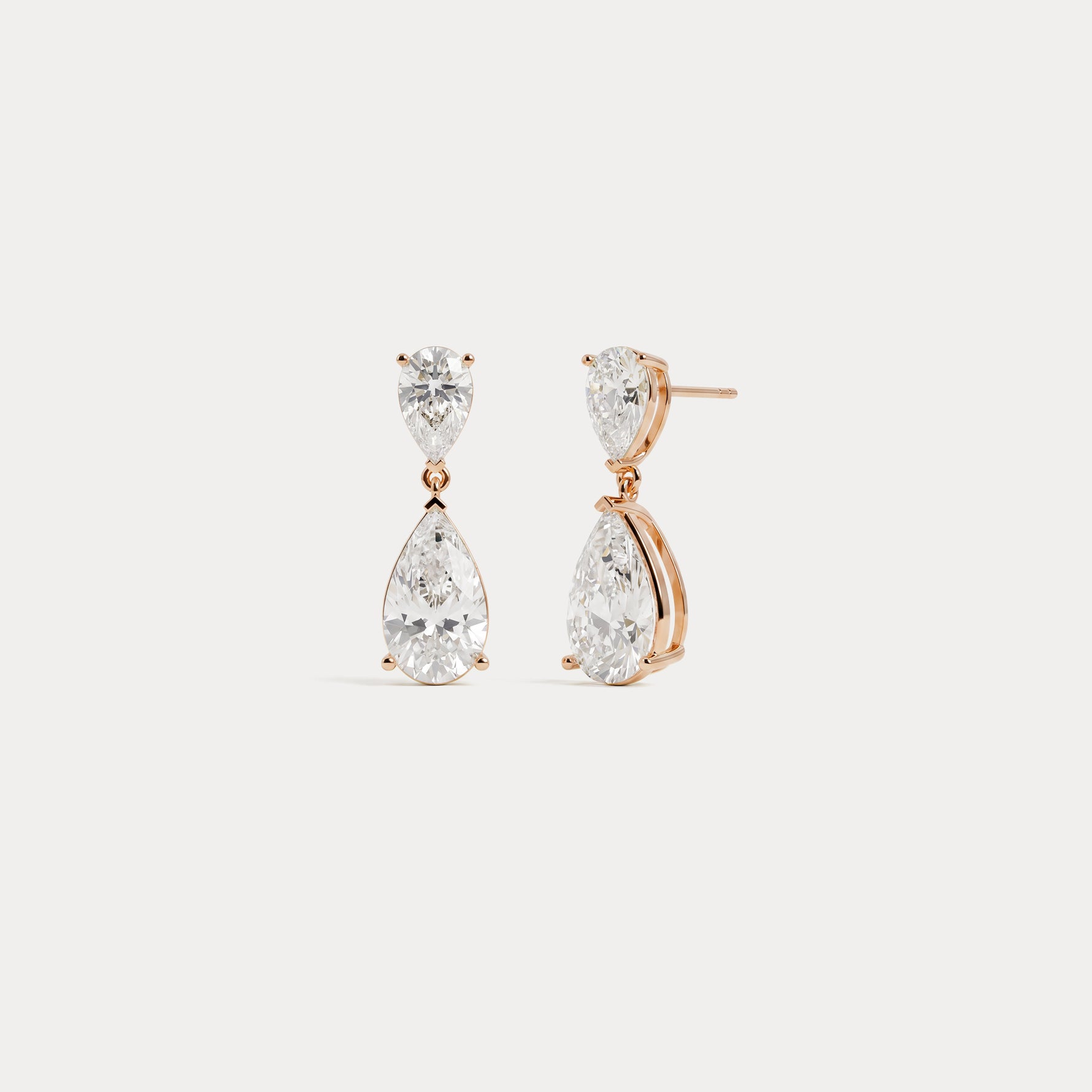 7 CTW Mirror Pear Lab-Grown Diamond Drop Earrings - Earrings