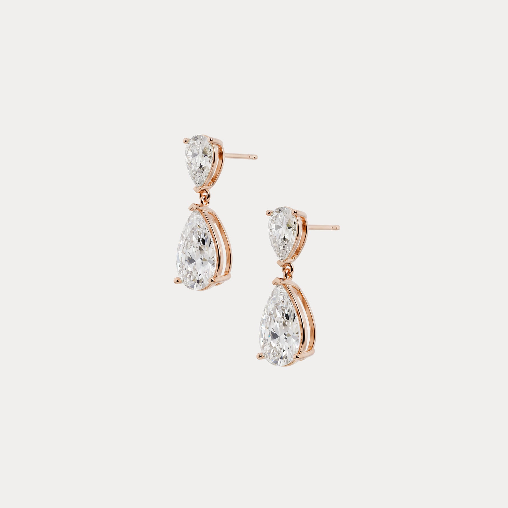 7 CTW Mirror Pear Lab-Grown Diamond Drop Earrings - Earrings