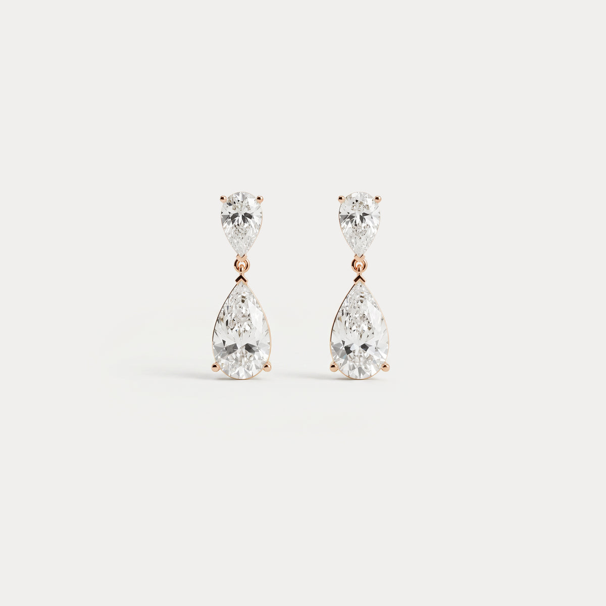 7 CTW Mirror Pear Lab-Grown Diamond Drop Earrings - Earrings