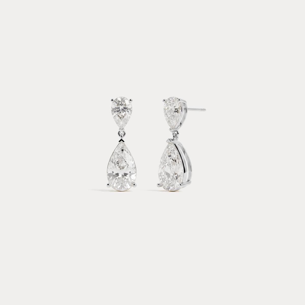 7 CTW Mirror Pear Lab-Grown Diamond Drop Earrings - Earrings