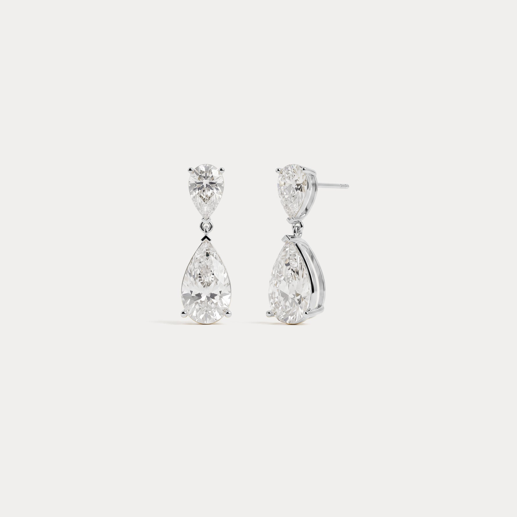 7 CTW Mirror Pear Lab-Grown Diamond Drop Earrings - Earrings
