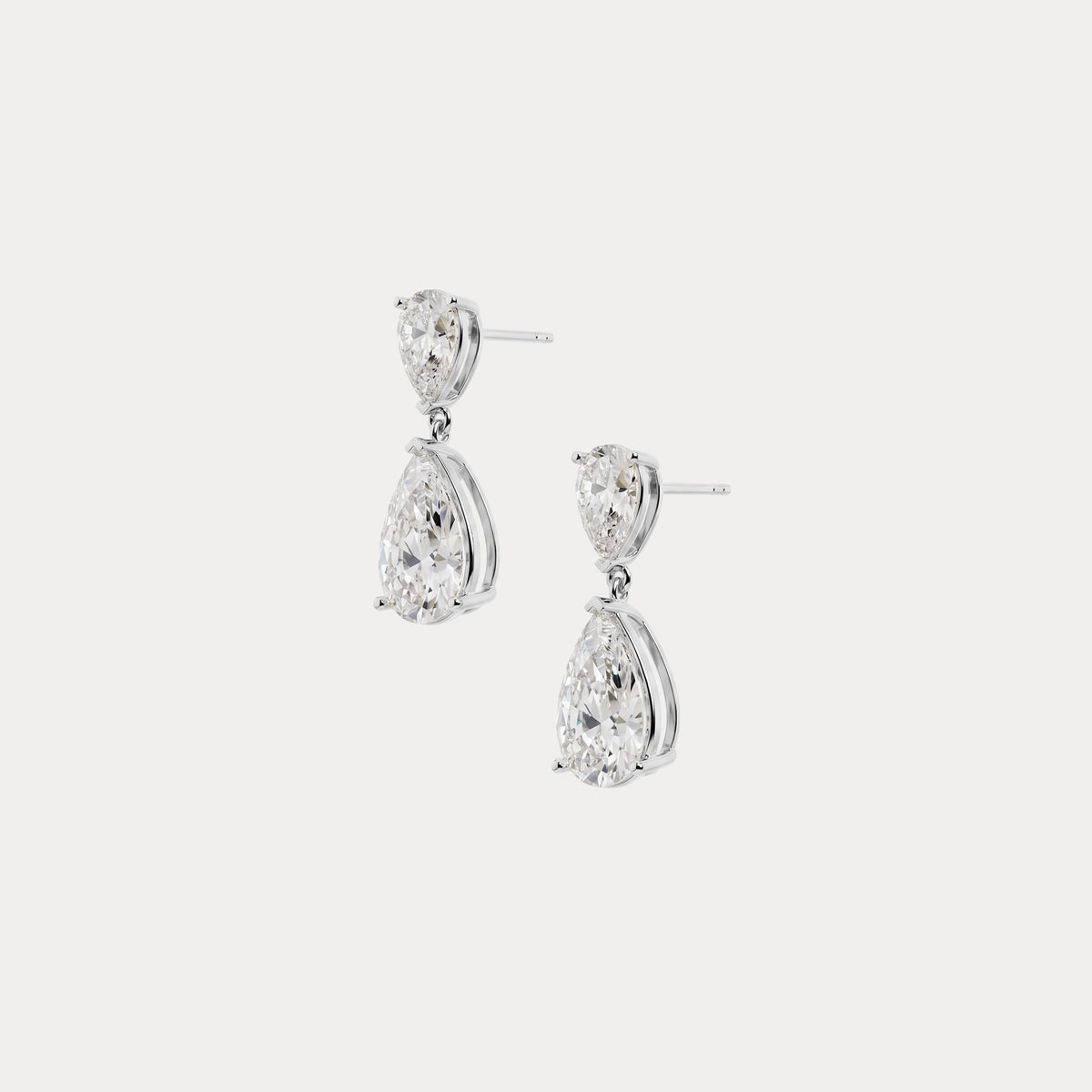 7 CTW Mirror Pear Lab-Grown Diamond Drop Earrings - Earrings