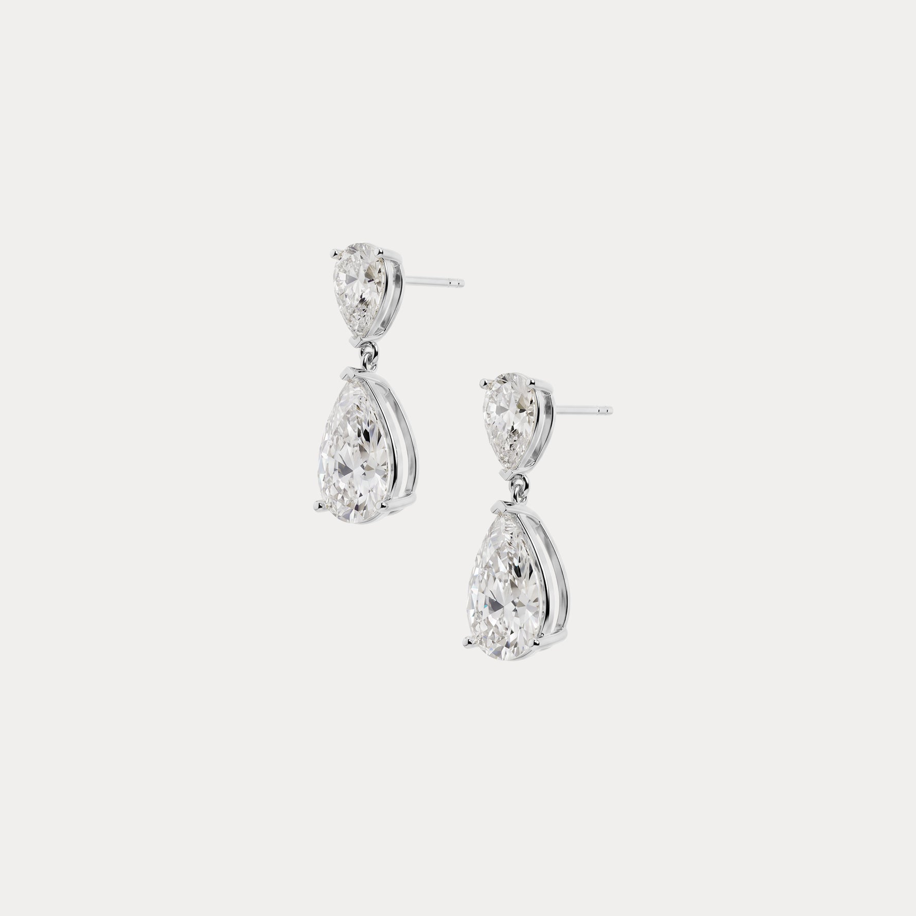 7 CTW Mirror Pear Lab-Grown Diamond Drop Earrings - Earrings