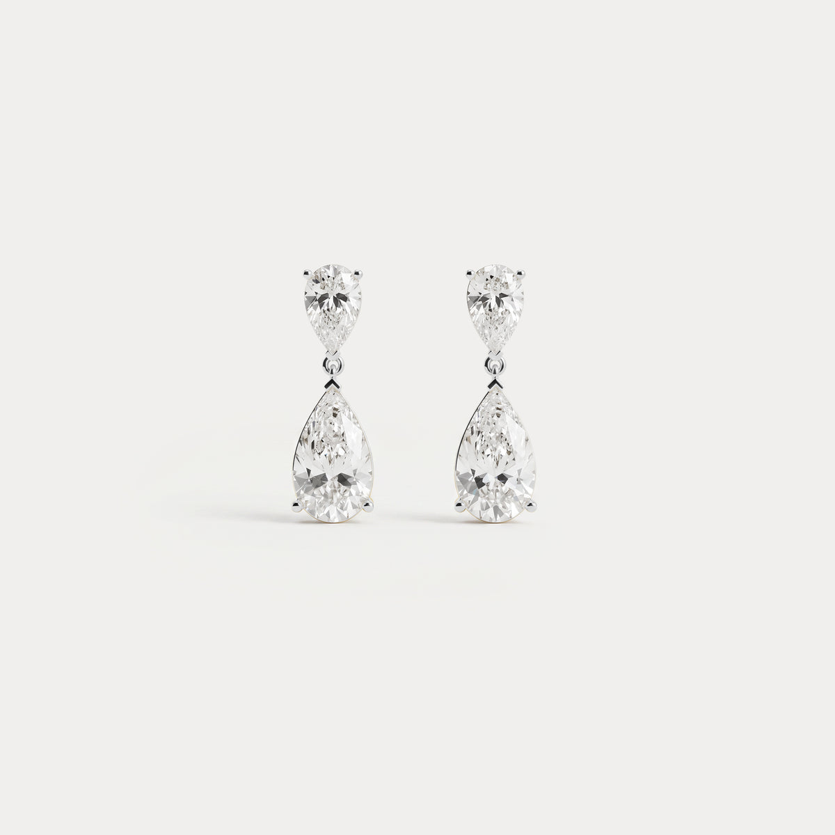 7 CTW Mirror Pear Lab-Grown Diamond Drop Earrings - Earrings