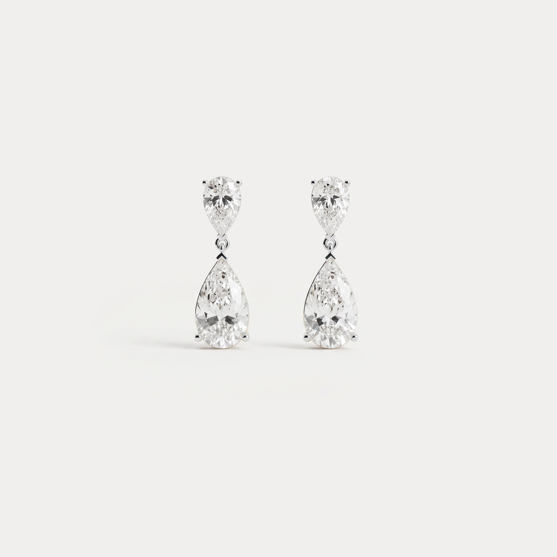 7 CTW Mirror Pear Lab-Grown Diamond Drop Earrings - Earrings
